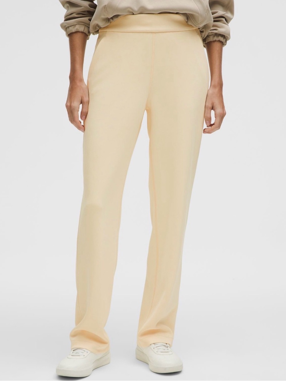 Lululemon Softstreme High Rise Straight-Leg Pants in Buttercream Yellow